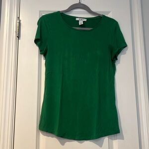 Gently used Kelly Green T in jersey fabric -WHBM